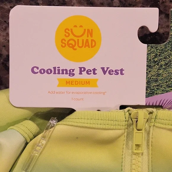 Sun Squad Cooling Pet VEst MEDIUM size zippered add water for cooling new w tags - Picture 3 of 8